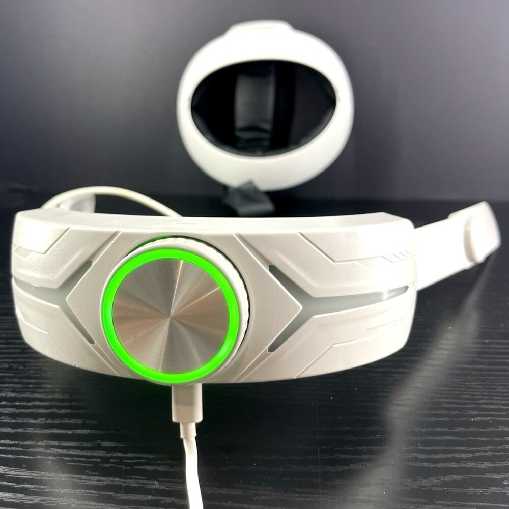Adjustable White VR 3 Headset Head Strap with Dial Fit System & Padded Cushion f